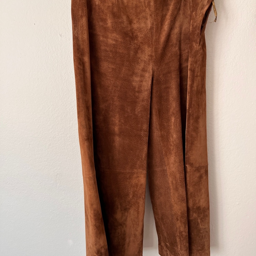 Women’s Brown Suede leather Pants size 10